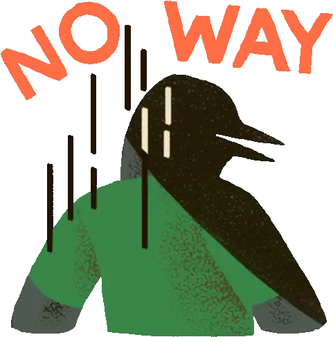  Sad Bird Says No Way In English Sticker Le Loon No Way Language Png Loon Icon