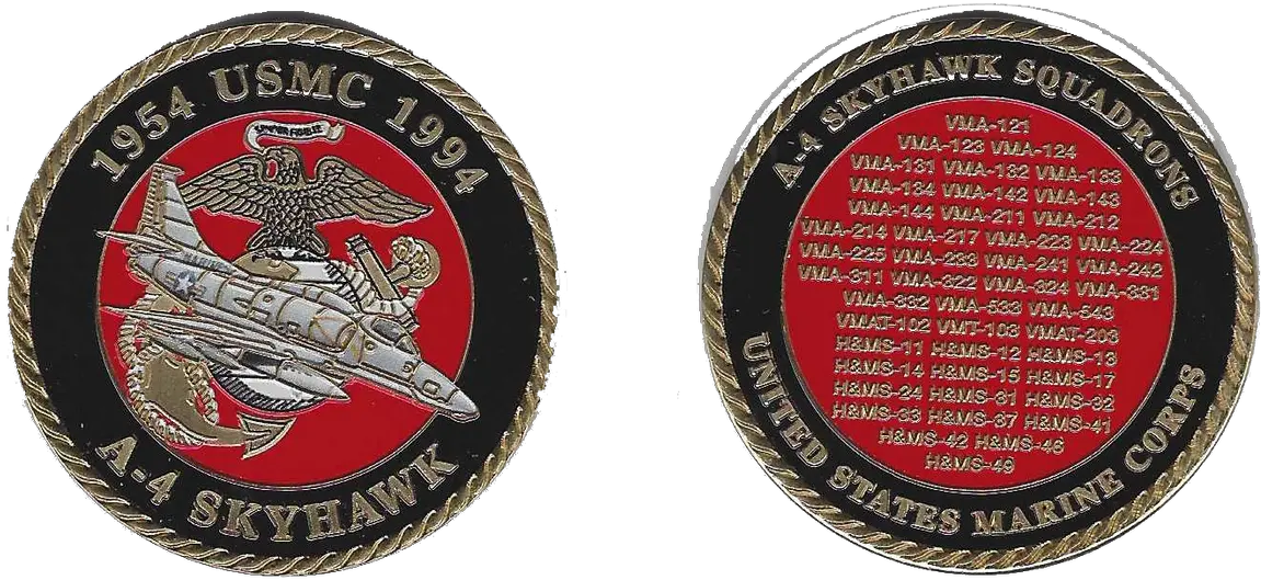  Officially Licensed Usmc A 4 Skyhawk Coin U2013 Military Law Png Marine Corps Buddy Icon