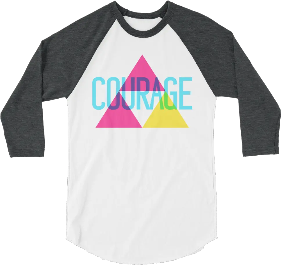  Triforce Of Courage 34 Sleeve Raglan Shirt Unisex Triangle Png Triforce Png