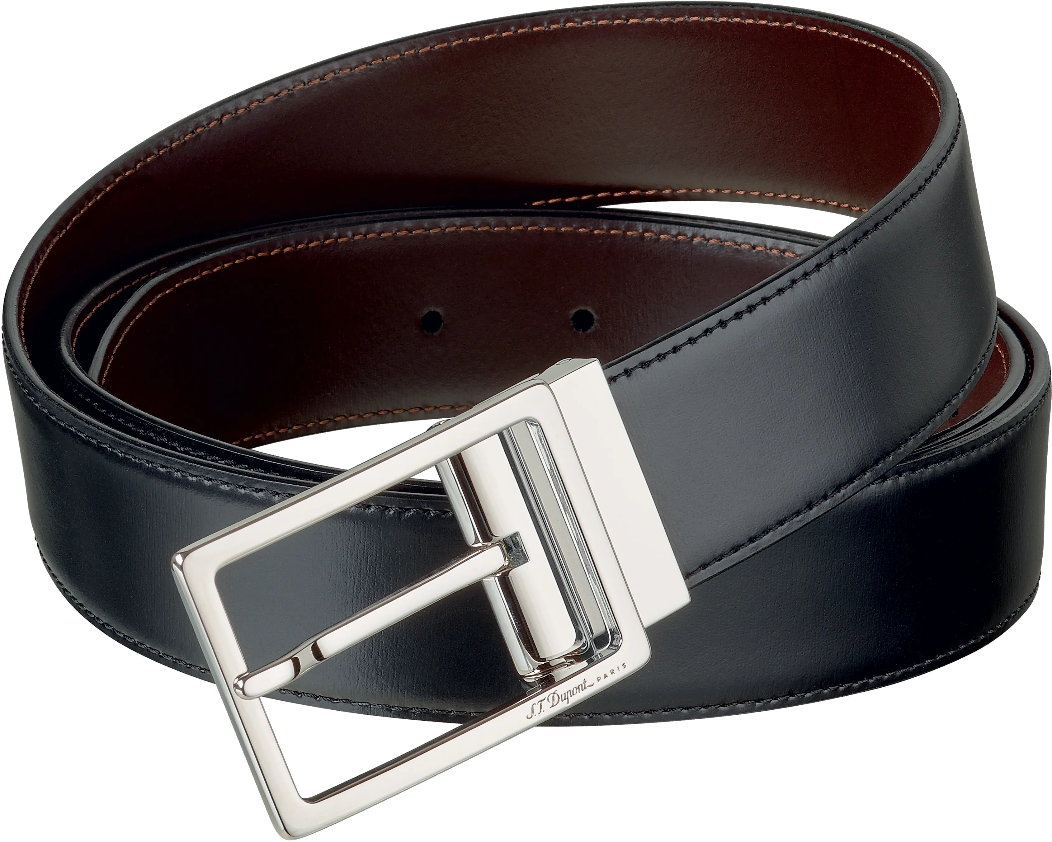  Palladium And Leather Finish Auto Reversible Buckle Business Belt 35 Mm Belt Png Belt Buckle Png