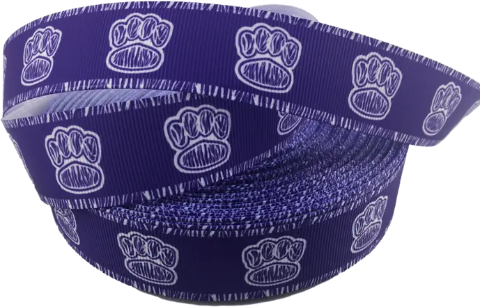  Purple Paw Print Grosgrain Ribbons 1 Solid With Border Box Png Paw Print Logo