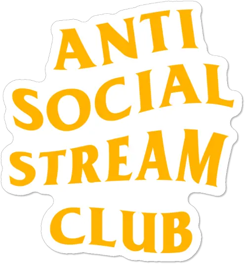  Anti Social Stream Club Sticker By Vaughnwhiskey Design Humans Vertical Png Anti Social Social Club Logo