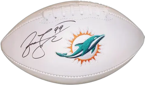  Jason Taylor Autographed Miami Dolphins Logo Football Football Autographed Paraphernalia Png Miami Dolphins Logo Png