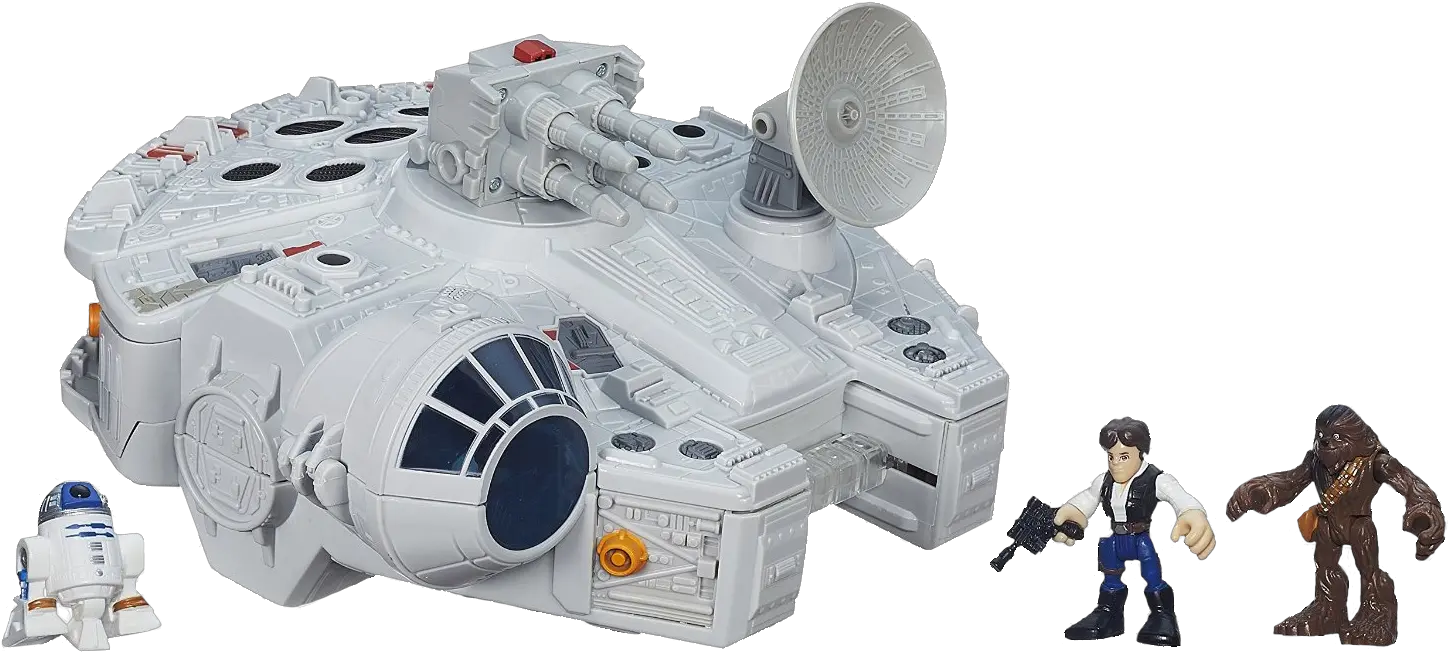  Galactic Heroes Millenium Falcon Vehicle Playset Star Wars Playskool Star Wars Png Millennium Falcon Png