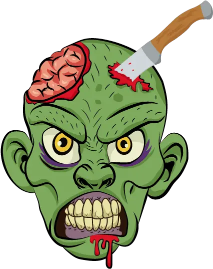  Oozer Halloween Vector Skull Creepy Illustrative Zombie Comic Illustration Bloody Brains Png Zombie Silhouette Png