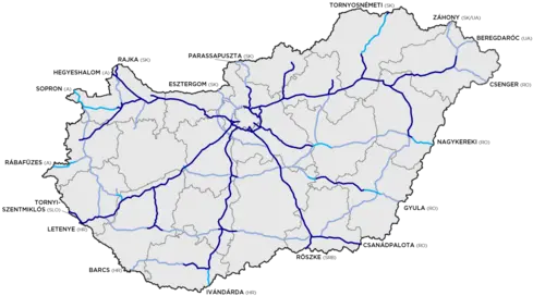  Highways In Hungary Wikipedia Hungary Map Png Blue Lines Png