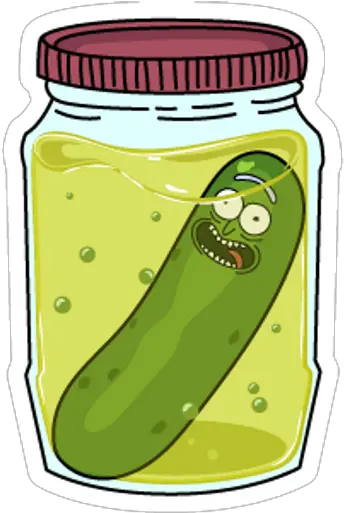  Rick And Morty Pickle Jar Sticker Mania Morty Pickle Rick Sticker Png Pickle Rick Transparent