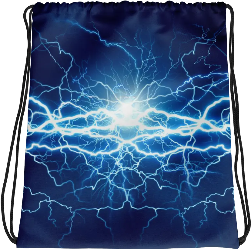  Lightning Strike Drawstring Bag Png Transparent