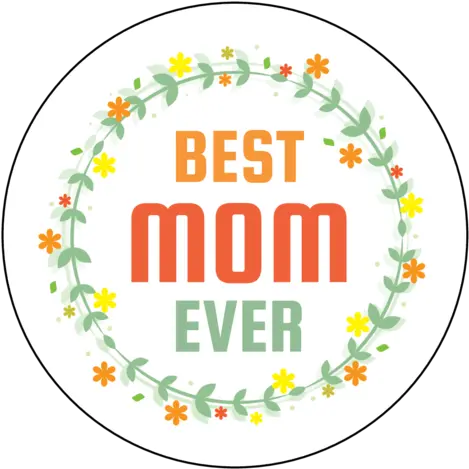  Best Mom Ever Floral Circle Labels Templates Onlinelabelscom Pizzaria La Notizia Png Floral Circle Png