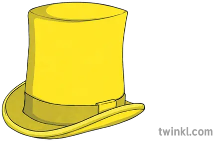  Yellow Top Hat Illustration Twinkl Sombrero De Copa Amarillo Png Tophat Png