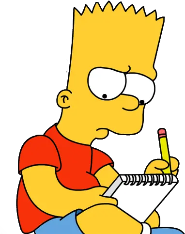  Bart Simpson Png Bart Simpson Writing Simpson Png