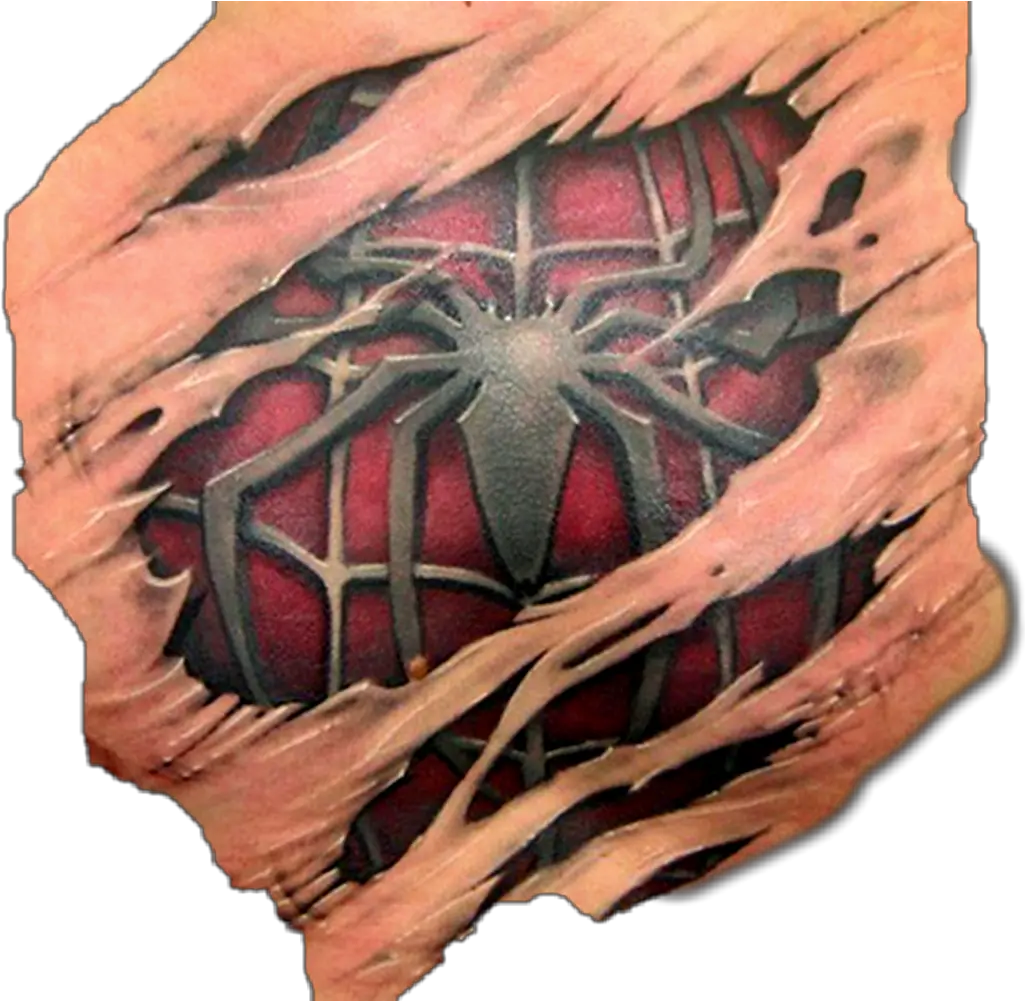  Download Ripped Skin Spiderman Tattoo Png Tear Drop Tattoo Png