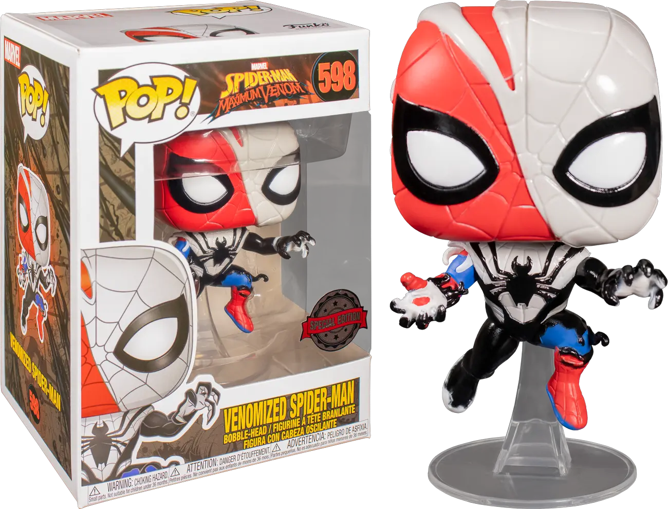  Venom Venomized Spiderman Us Exclusive Pop Vinyl Rs Funko Pop Venomized Spider Man Png Spider Man Transparent