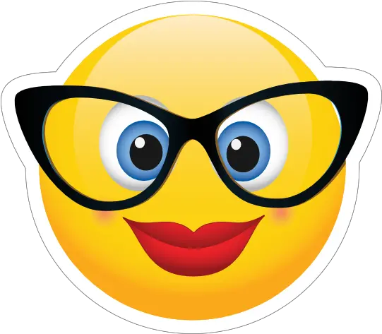  Cute Classy Glasses Female Emoji Sticker Nurse Smiley Png Glasses Emoji Png