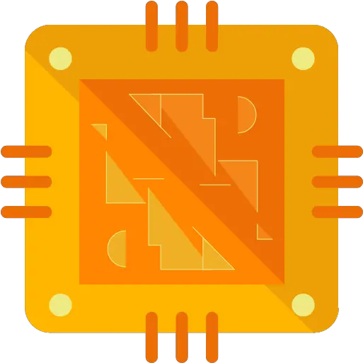  Chip Processor Cpu Technology Electronic Electronics Icon Cpu Orange Png Icon Processor Png