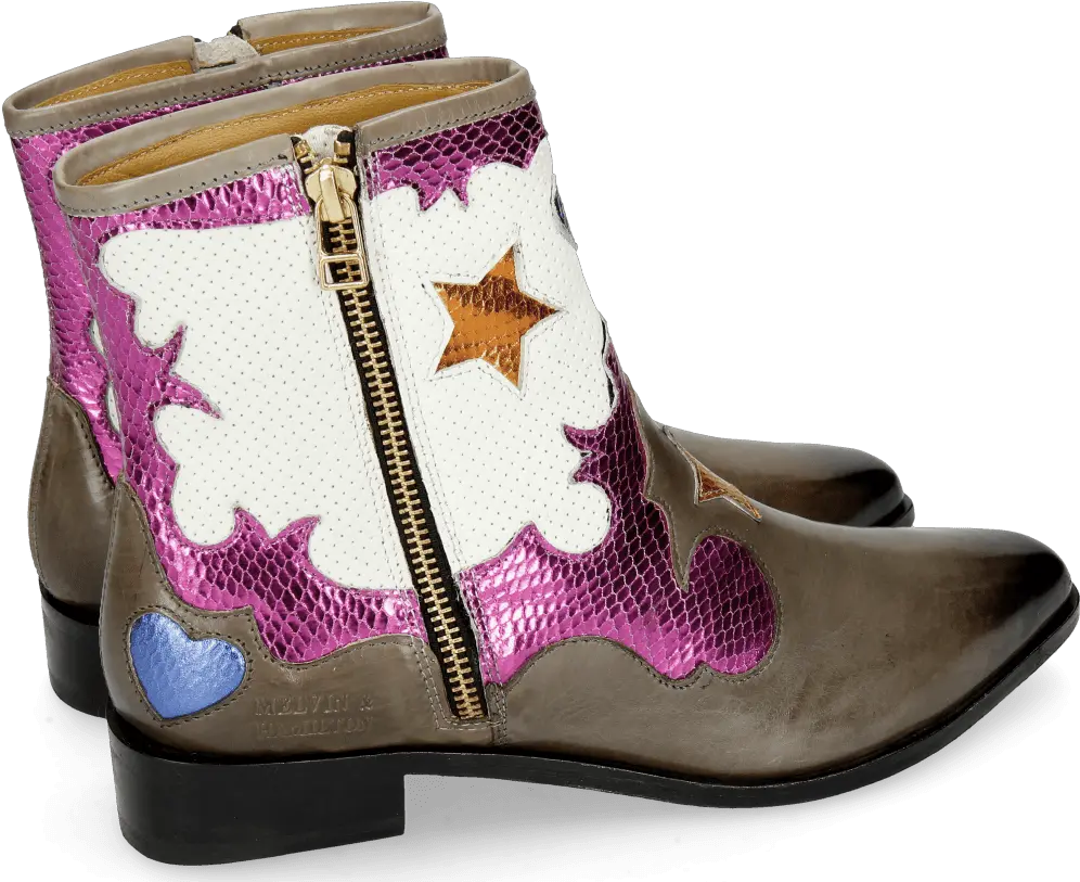  Marlin 12 Grigio Glitter Fuxia Venice Perfo White Heart Rain Boot Png Glitter Stars Png