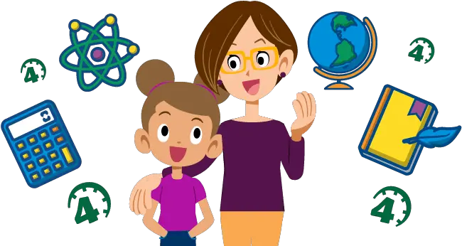  A Single Parent Home Schooling Clipart Png Mom And Child Icon