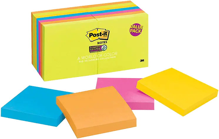  Post It Notes Super Sticky Rio De Janeiro Color Collection 14 Pads 1260 Total Sheets 3 X 3 U2022 Thirstyrun Post It Notes Cape Town Collection Png Post It Note Png