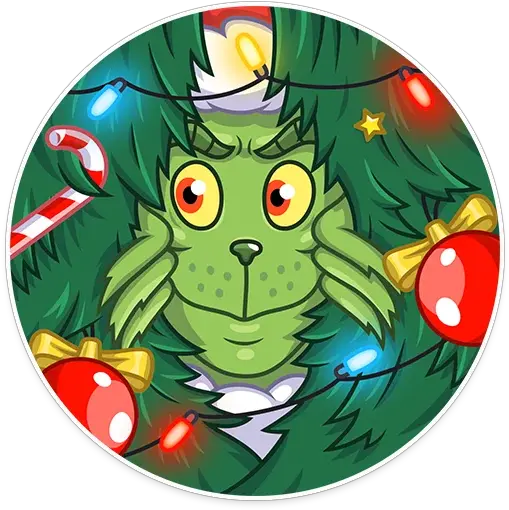  Grinch Stole Christmas Stickers Live Wa Stickers Grinch With Christmas Tree Cartoon Png Grinch Icon