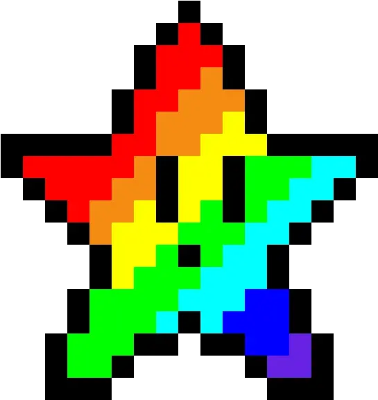  Likepixelart Rainbow Star Pixel Art Png 8 Bit Icon