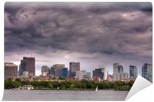  Boston Skyline Wall Mural Pixers Cityscape Png Boston Skyline Png