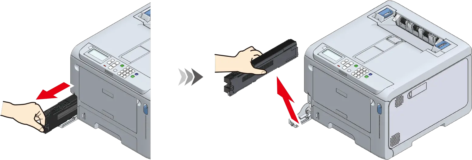  Replacing The Blackk Toner Cartridge And Waste 381 Paper Jam Oki Png Ink Cartridge Icon