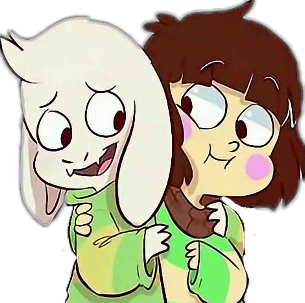  Chara Sticker Asriel And Chara Kawaii Full Size Png Personajes De Undertale Asriel Chara Transparent