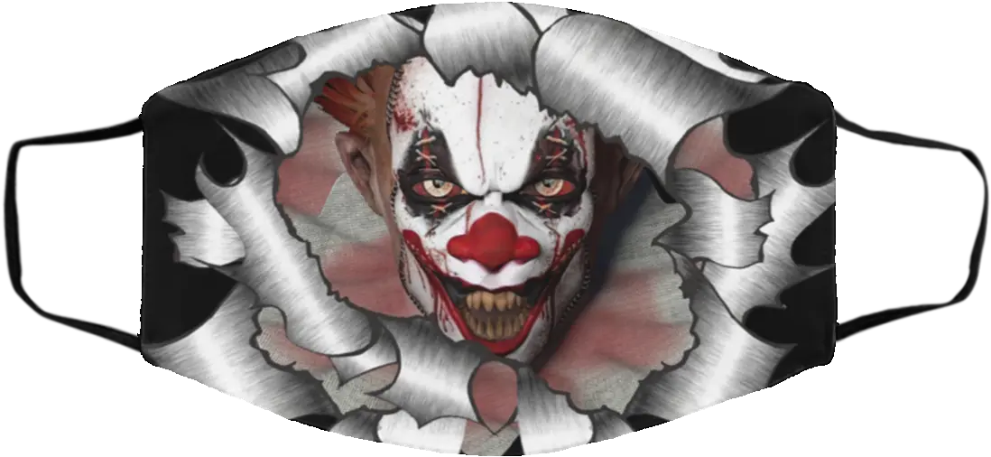  Vinyl Stickers Ripped Torn Metal Evil Clown Halloween Face Cloth Face Mask Png Scary Clown Png