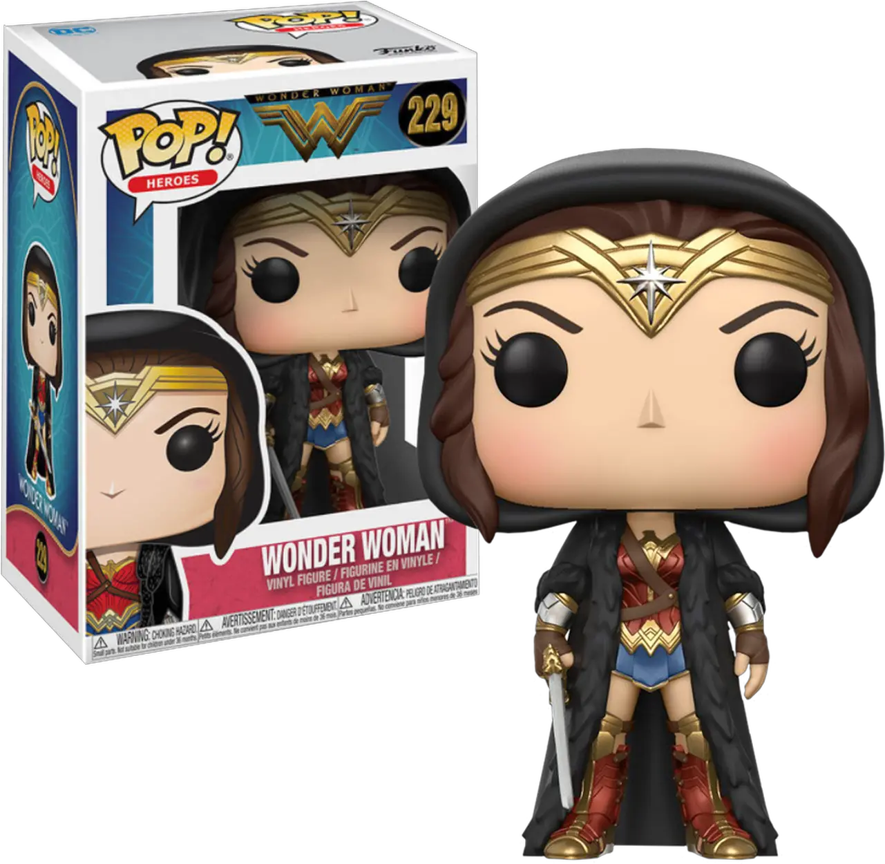  Wonder Woman 2017 Wonder Woman With Cloak Pop Funko Pop Wonder Woman 229 Png Gal Gadot Png