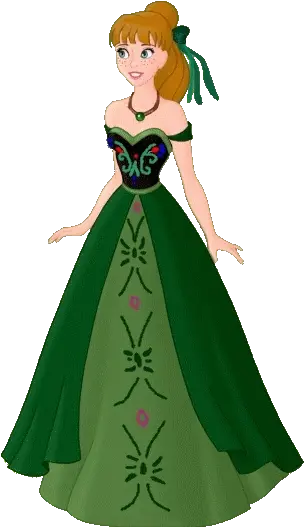  Anna Frozen Anna Princess Cartoon Hd Png Download Princess Dress Green Png Anna Frozen Png