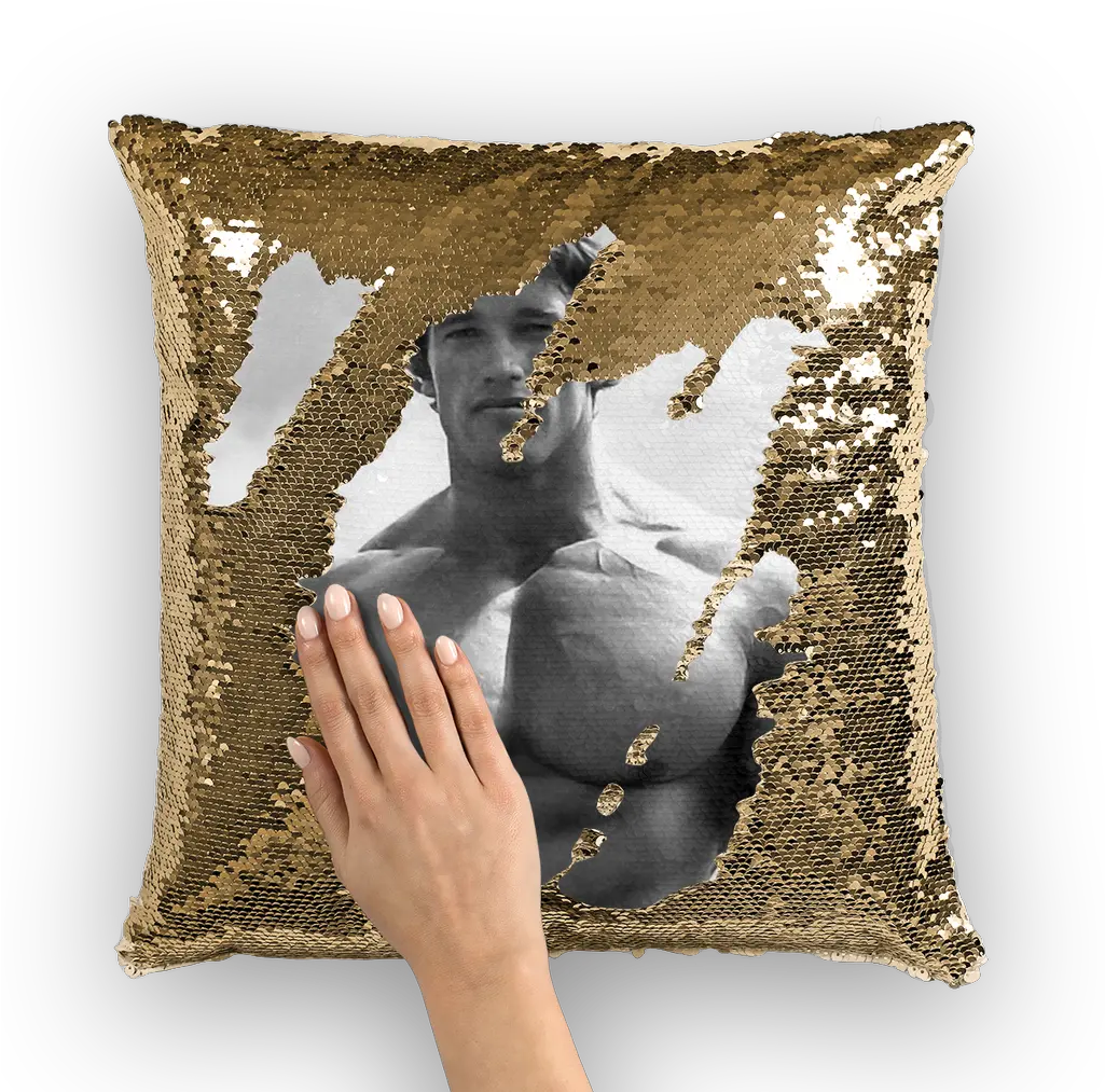  Arnold Schwarzenegger Sequin Cushion Cover Jason Momoa Sequin Pillow Png Arnold Schwarzenegger Transparent