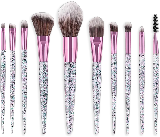  Sparkle Sass 10 Piece Makeup Brush Set Makeup Brushes With Glitter Png Pink Sparkles Png