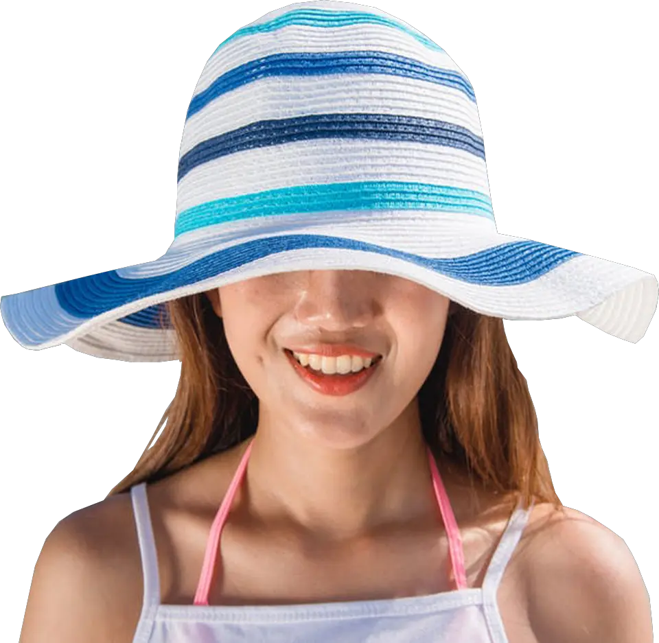  Wearing Summer Hat Transparent Background Image Girl In Girl With Hat Png Summer Transparent Background