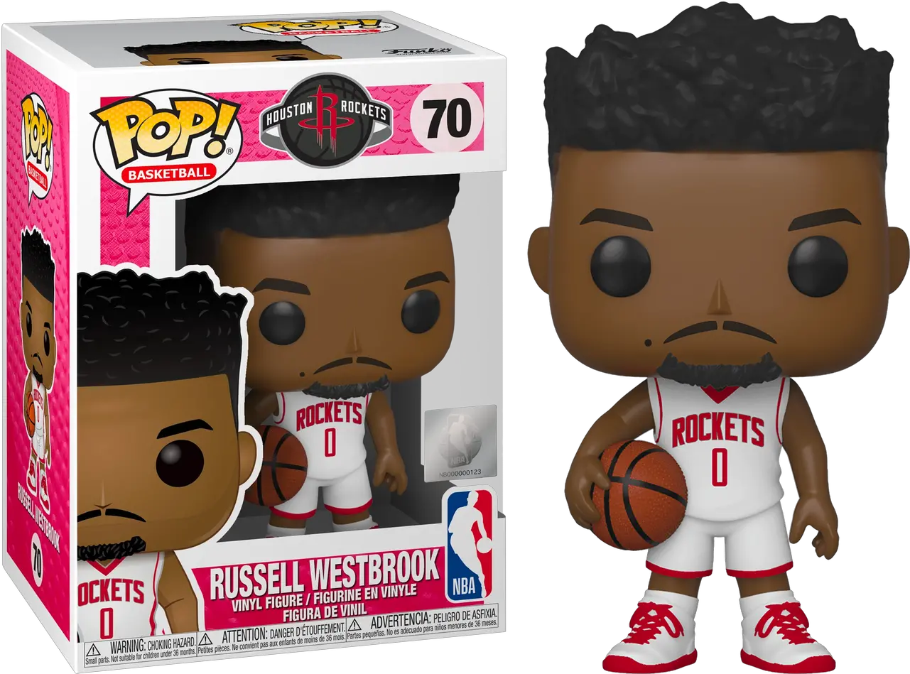  Nba Basketball Russell Westbrook Houston Rockets Pop Vinyl Figure Funko Pop Russell Westbrook Png Westbrook Png