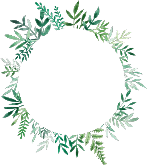  Round Frame Wreath Pattern With Roses And Pink Flower Buds Green Circle Leaf Border Png Leaf Wreath Png