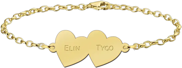  Bracelet Of Gold With Two Hearts Gouden Armband Met Vingerafdruk Png Two Hearts Png