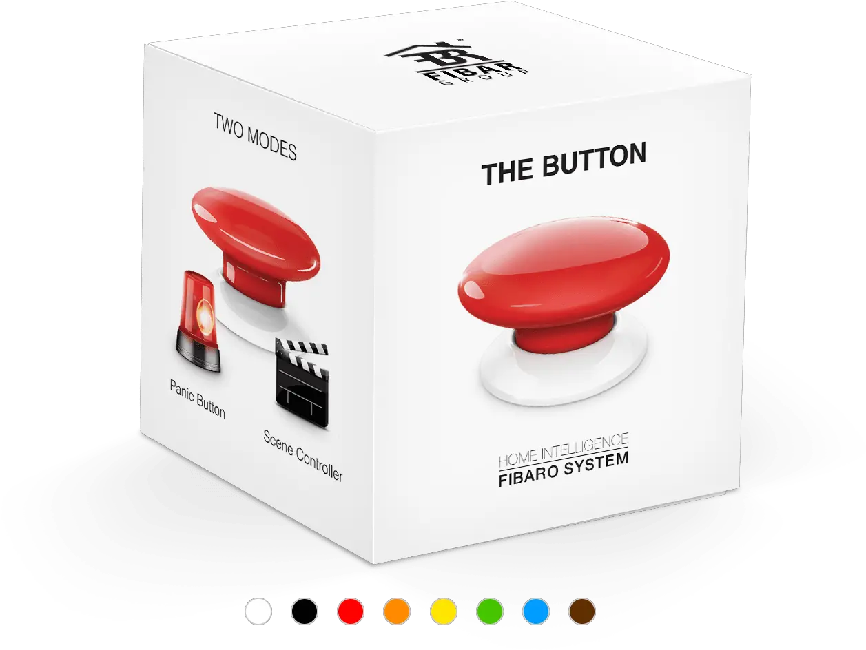  Panic Button Remote Home Control The Button Fibaro Big Red Iot Button Png Emergency Button Icon