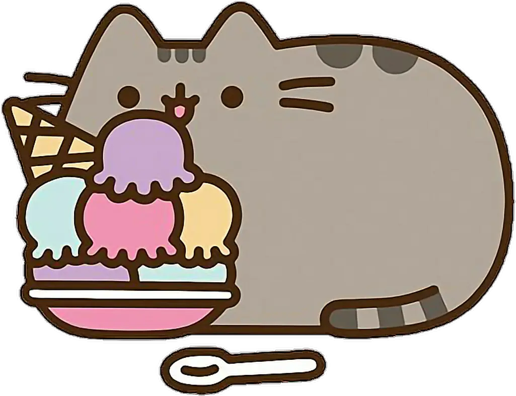  Download Cartoon Cat Eating Pusheen Png