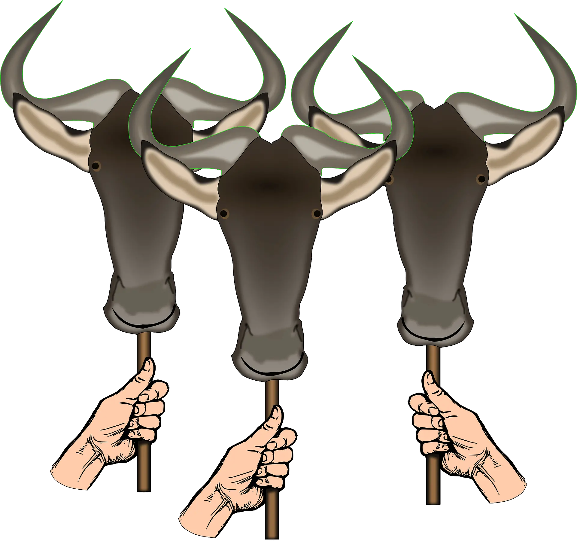  Fake Gnus Clipart Free Download Transparent Png Creazilla Draw A Hand Holding Bull Horns Png