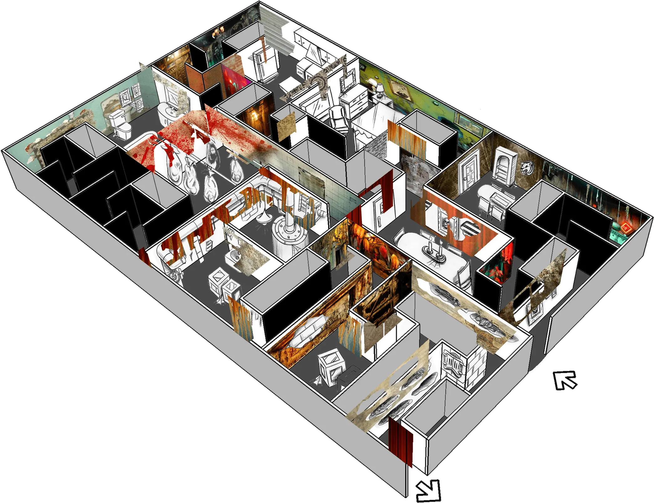  Haunted House Designers Builders Maze Haunted House Layout Png Haunted House Png