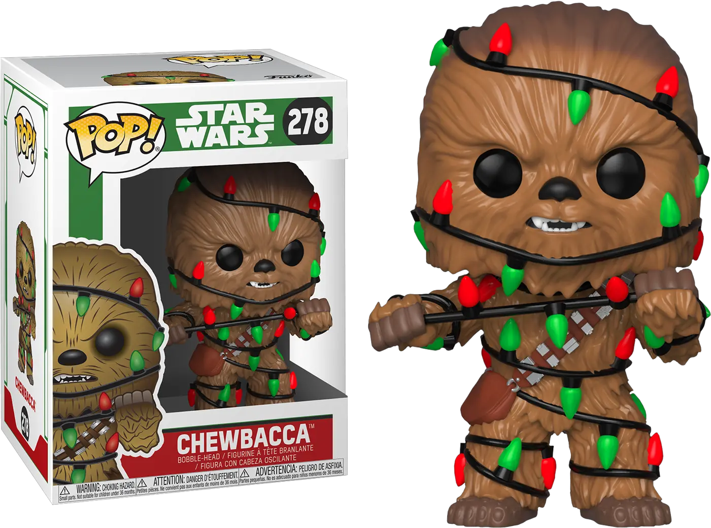  Download Chewbacca With Lights Christmas Holiday Star Wars Funko Pop Chewbacca Holiday Png Holiday Lights Png