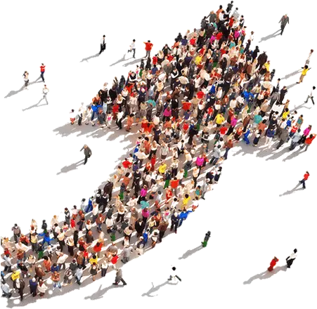  People Arrow Transparent Png Stickpng People Arrow Png Crowd Of People Png