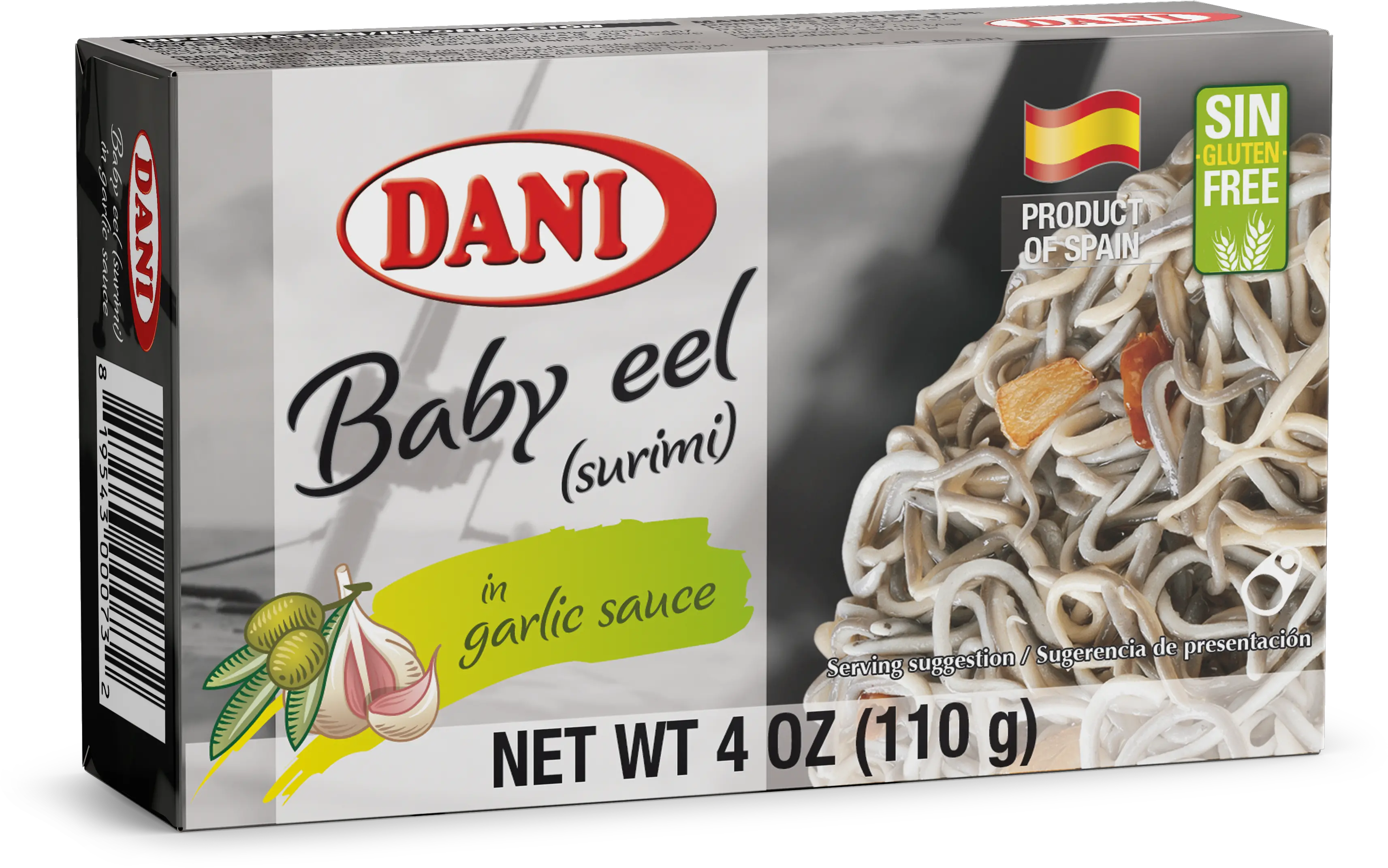  Surimi Of Baby Eel In Garlic Sauce Olive Oil 110g Surimi Baby Eels Png Eel Png