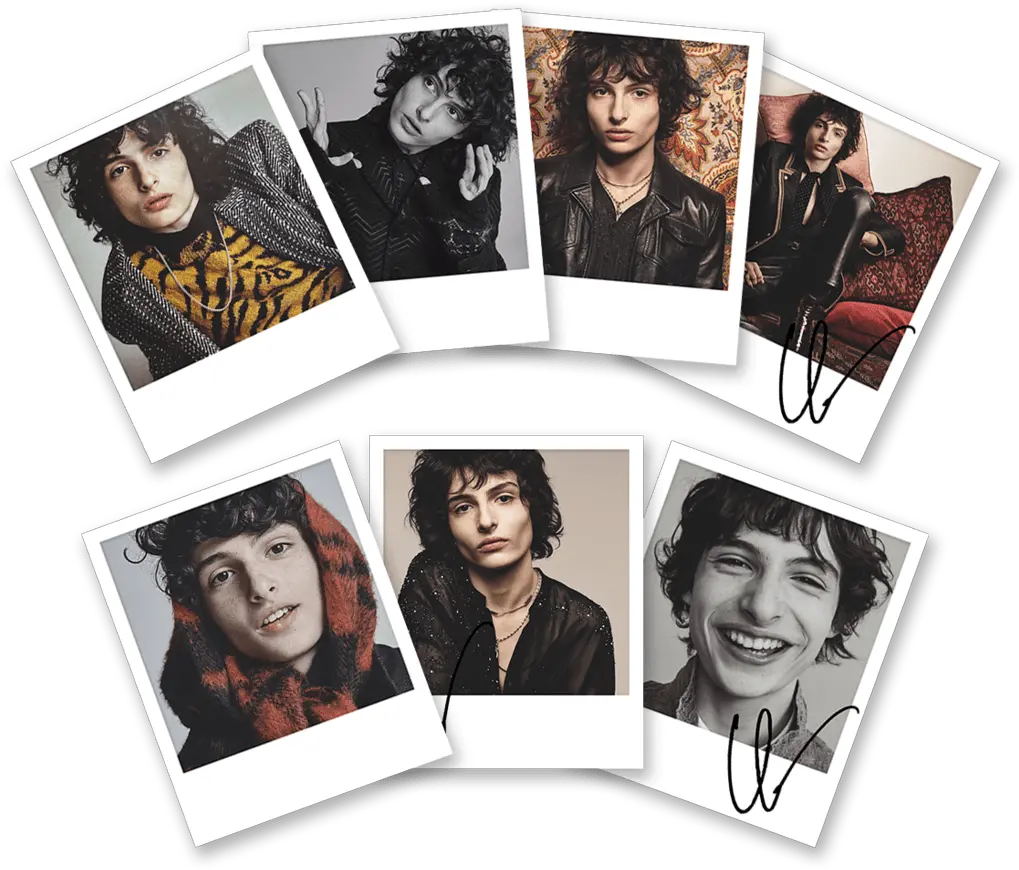  Polaroids Finn Wolfhard Pack X 7 Lerolero Store Hair Design Png Finn Wolfhard Png