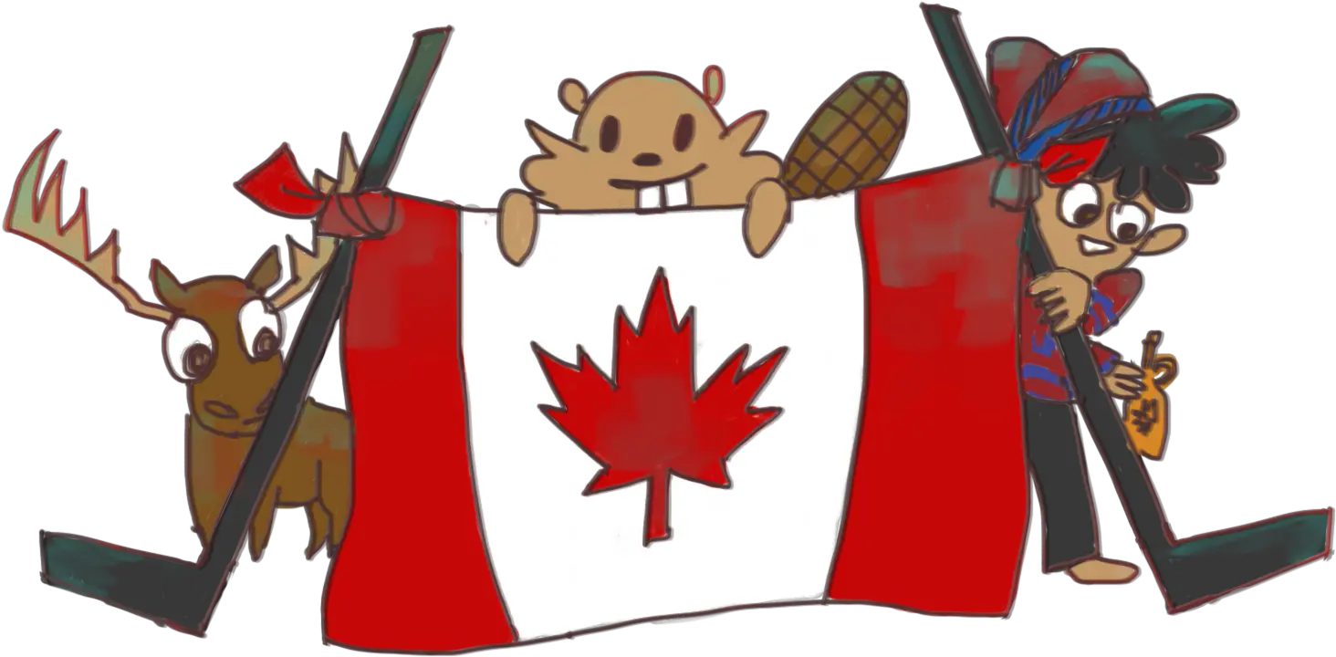  Moose Clipart Flag Canada Transparent Canadian Hockey Clipart Png Canada Flag Transparent