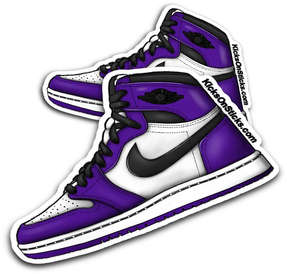  Jordan 1 Court Purple 20 Sneaker Sticker Jordan 1 Court Purple Sticker Png Jordan Logo Transparent