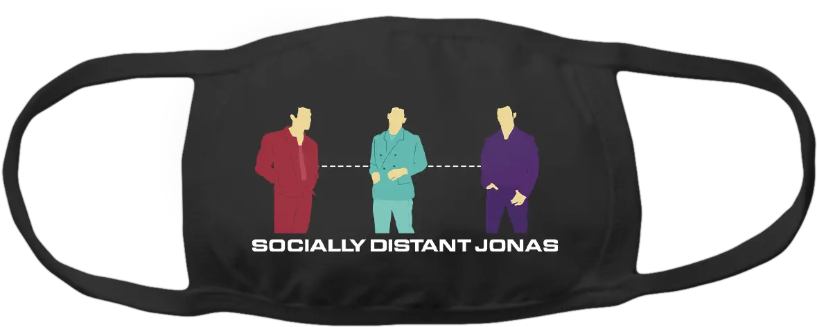  Socially Distant Jonas Face Mask Def Leppard Face Mask Png Jonas Brothers Logo