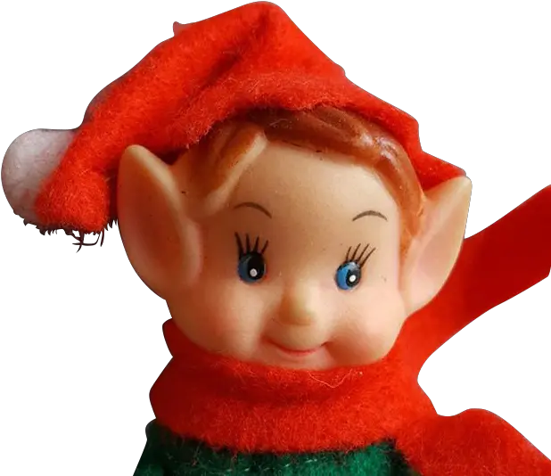  Download Vintage Christmas Elf Knee Figurine Png Elf On The Shelf Png