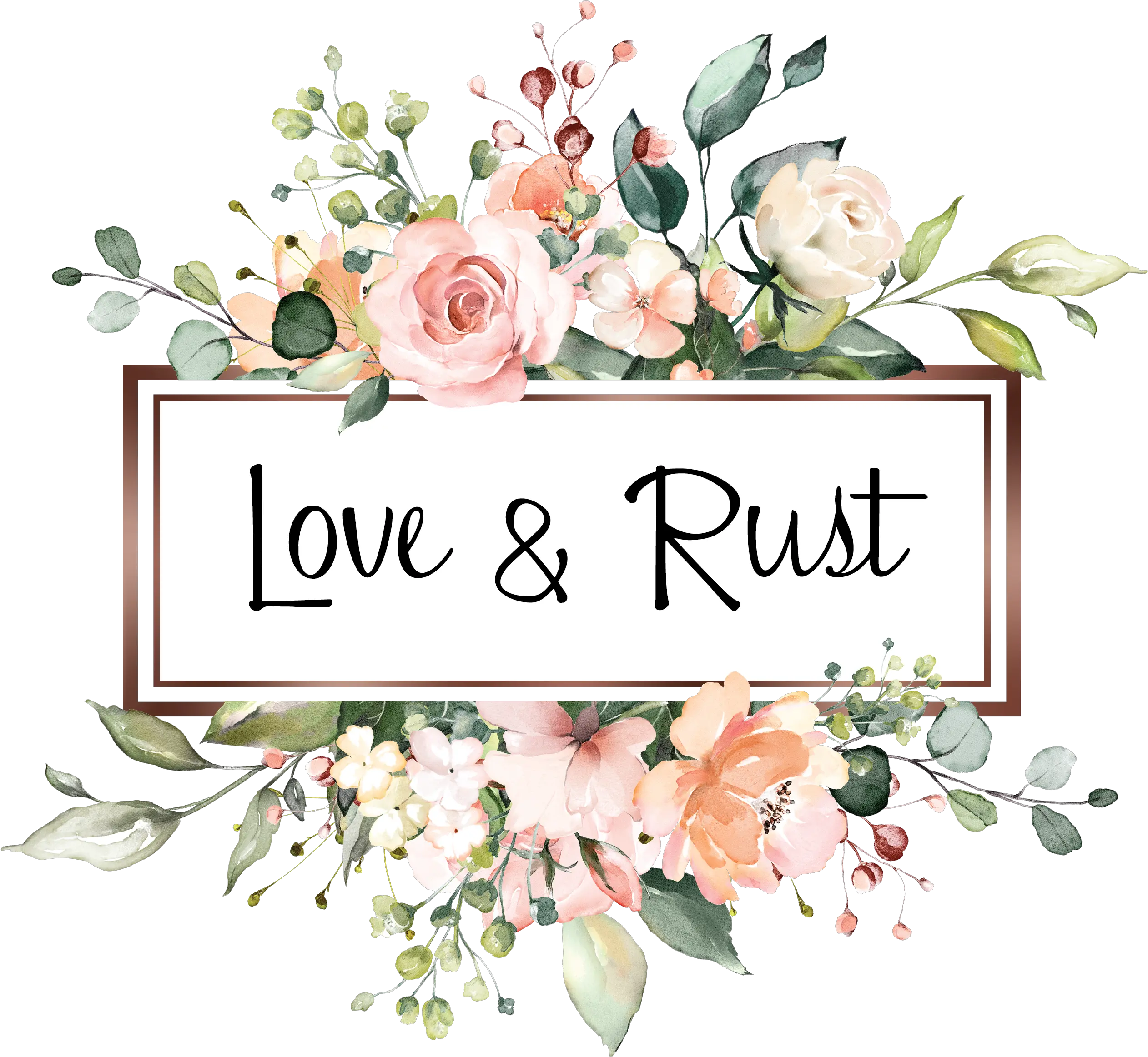  Order Love U0026 Rust Egift Cards Watercolor Floral Logo Design Png Rust Logo Png