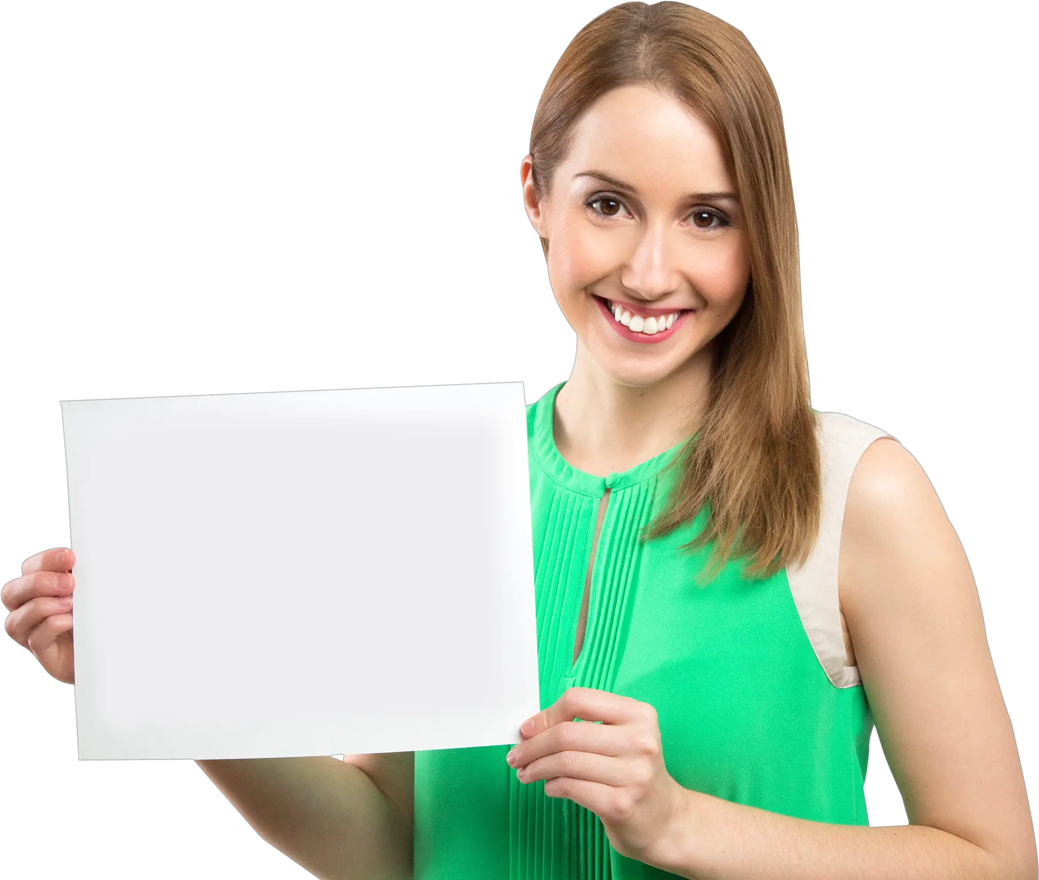  Woman Holding White Banner Png Image Pngpix Girl Images For Banner Banner Png